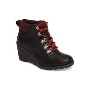 Sperry Celeste bliss black wedge booties women's size 10 punk casual trendy‎